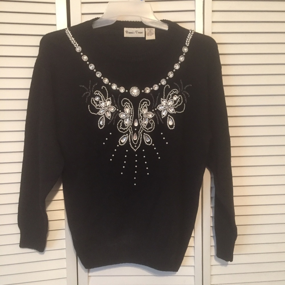 Bonnie Evans women’s pearl & sequin sweater